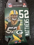 Green Bay Packers Nfl Retro Player Matthews Can Cooler Koozie 12OZ. Fixed Price $9.99.