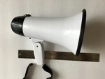 Maxam Portable 8-3/4" Megaphone Speaker With Siren, Wrist Strap, Folding Handle. Fixed Price $16.95.