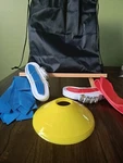 Football Bundle Set Red Blue Flags 14 Player Belts Cones Travel Bag. Fixed Price $22.97.