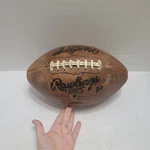Vintage Rawlings ST5 ST-5 Full Leather Football High School Champion Nfhs. Fixed Price $30.00.