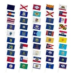Set Of 50 Us State Flags 12X18IN Stick American. Fixed Price $85.00.