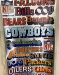 Vtg 70S Nfl Door Poster Foil Team Names 17 X 55 Steelers Raiders Packers - Read. Fixed Price $37.50.
