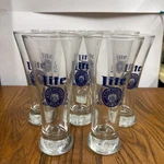 Set Of 8 Nice Preowned Miller Lite Pilsner Beer Glass Lot Libby. Fixed Price $40.00.