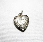 Vintage Sterling Silver Puffy Heart Charm Pendant C2446. Fixed Price $45.00.