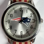 Game Time New England Patriots Watch Mens Silver Dial Striped Fabric Band Nfl. Fixed Price $27.97.