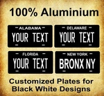 Any State Text Black White Custom Auto Bike Motorcycle License Plates. Fixed Price $18.40.