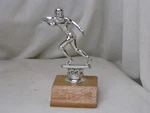Small Vintage Football Player Trophy Metal Topper Wood Base Quarterback Award. Fixed Price $17.60.