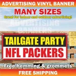 Tailgate Party Advertising Banner Vinyl Mesh Sign Flag Packers Many Sizes. Fixed Price $179.95.