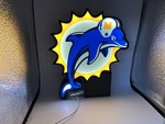 Miami Dolphins Illuminated Display Unit 3D Printed Led Lightbox For Nfl Fans. Fixed Price $28.00.