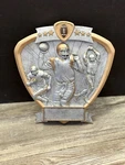 Football Trophy Award Resin Shield Plate By Pdu 58500-GS. Fixed Price $20.00.