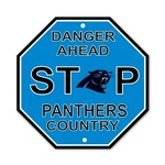 Carolina Panthers Stop Sign - 12" X Novelty Wall Decor By Fremont Die. Fixed Price $13.99.
