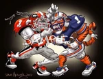 University Of Georgia Bulldogs And Auburn Tigers Football 2017 Sec Champions Art. Fixed Price $25.00.