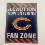 Nfl Chicago Bears Caution Now Entering Fan Zone Sleek New Metal Design Look Bar. Fixed Price $16.99.