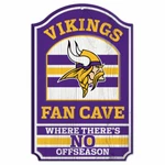 Minnesota Vikings Fan Cave Hardboard Wood Sign 11"X17" Nfl Licensed Wincraft. Fixed Price $19.99.