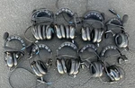 (lot Of 9) Single Ear Football Communication Headsets. Fixed Price $385.00.