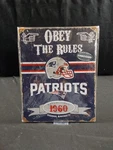 New England Patriots Large 14.5X11.5 Inch Heavy Duty Metal Wall Pub Sign Nfl. Fixed Price $20.00.