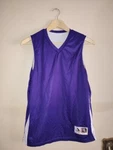 Pre Owned Youth Boys Augusta Sportswear Practice Purple White Jersey Size. Fixed Price $19.00.