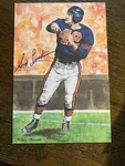 Sid Luckman Chicago Bears Goal Line Art Signed Autographed Football Card Hof. Fixed Price $349.00.