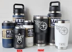 Tennessee Titans Yeti Laser Engraved Tumblers, Can Colsters And Bottles, 2-SIDE. Fixed Price $62.99.