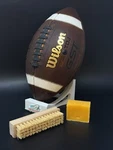 Wilson Gst Tdj Junior Size Leather Football Fully Game Prepped + Tacky Bar Brush. Fixed Price $139.95.