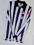 Honig Referee Shirt L/s Lg Black White Stripe CF0 Patch Football. Fixed Price $15.43.