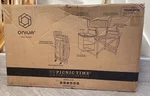 Oniva Picnic Time Fusion Outdoor Folding Chair Gray With Red Frame. Fixed Price $130.19.