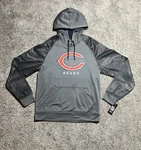 Majestic Chicago Bears Hoodie Men Medium Gray Therma Base Large Logo Pullover. Fixed Price $34.99.