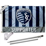 Sporting Kansas City Supporter Flag Pole And Bracket Kit. Fixed Price $65.95.