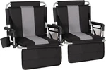 2 Pack Portable Folding Stadium Seat Bleacher Chairs With Cup Holder Black. Fixed Price $74.99.