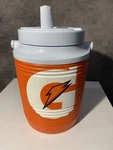 Gatorade Rubbermaid Gallon Water Jug Cooler Spout Orange White Model 1872532. Fixed Price $17.99.