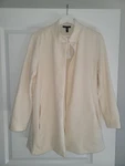 Eileen Fisher Women's Stand-up Collar Jacket In Cream Size L/g. Fixed Price $74.00.