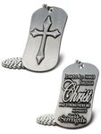 Shields Of Strength Phil 4:13-ANTIQUE Finish Dog Tag W/ Cross Necklace (4 Pack). Fixed Price $29.99.
