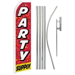 Party Supply Red & Yellow Super Swooper Flag Pole Kit Ground Spike. Fixed Price $74.88.