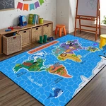 Large World Map Hop Count Floor Carpet Play Rug For Room, The Animal In W.... Fixed Price $46.27.