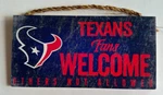 Houston Texans "fans Welcome" Wood Sign 12" 6" Wall Decoration Nfl. Fixed Price $16.14.