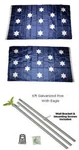 3X5 Washington Headquarters Hq 2PLY Flag Galvanized Pole Kit Top 3'X5'. Fixed Price $31.94.