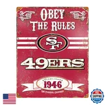 Party Animal Nfl Embossed Metal Vintage San Francisco 49ERS Sign 14.5X11 Red. Fixed Price $41.90.