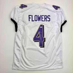 Autographed/signed Zay Flowers Baltimore White Football Jersey Beckett Bas Coa. Fixed Price $124.99.