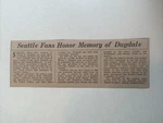 Dan Dugdale Honored Seattle Rainiers 1935 Sporting News Baseball 2X7 Panel. Fixed Price $16.00.