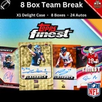 2025 Topps Finest Nfl Football Delight Case --- X8 Box Pick Your Team Pyt #1942. Fixed Price $559.00.