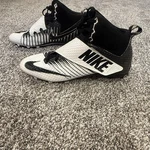 Nike Alpha Strike Pro Football Cleats Men 14 White Black Mid Top 833421-100. Fixed Price $39.99.