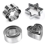Mini Cookie Set Of 12 Heart Flower Star Round Shapes Metal Sta.... Fixed Price $11.21.