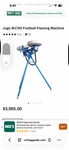 Jugs Football Passing And Kicking Machine 11700 ( Used Twice).. Fixed Price $3000.00.