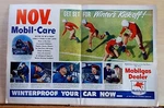1947 Double Page Magazine Ad For Mobil - Football Players, Get Set Winter. Fixed Price $5.95.