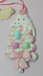 5.5" Clay Dough Glitter Peppermint Candy Tree Christmas Ornament Pink New. Fixed Price $12.00.