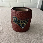 Vintage St Louis Rams Nfl Beer Koozie Football Shape Pigskin With Laces. Fixed Price $17.99.