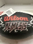 Football Wilson Junior Size Nemesis Cover Red ,black And Silver.. Fixed Price $14.99.