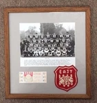 1972 East College Fb Star Framed Football Display:team Photo Ticket & Patch. Fixed Price $195.00.