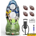 Dual Inflatable Football Target W/ 4 Balls Hand Pumps Scoreboard Backyard Fun Us. Fixed Price $41.02.