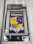 Nfl Minnesota Vikings Team Shield Banner Flag 38 X 24" New Indoor & Outdoor. Fixed Price $8.24.